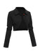 Black 1950s Textured Knitted Crop Jacket: timeless style reimagined