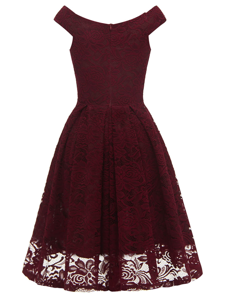 1950s V-Neck Floral Lace Dress — vintage elegance for the modern woman