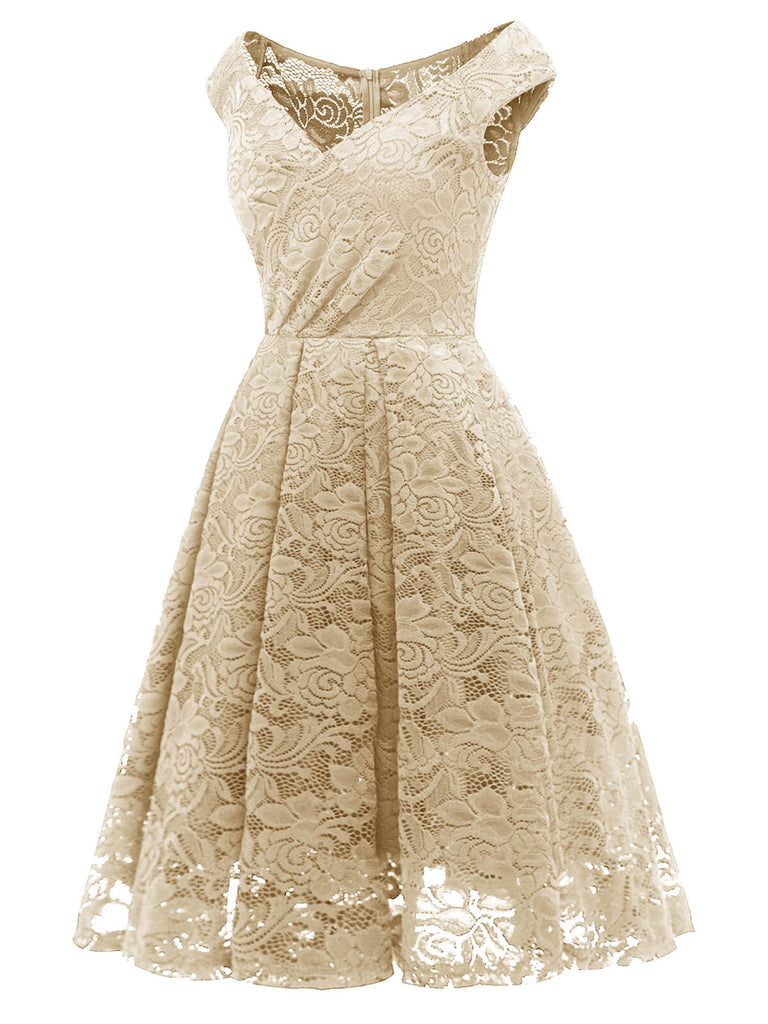 1950s V-Neck Floral Lace Dress — vintage elegance for the modern woman