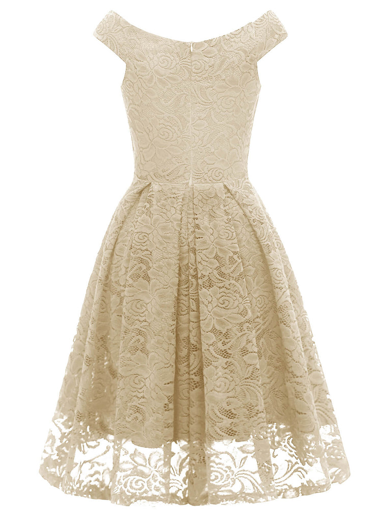 1950s V-Neck Floral Lace Dress: timeless style reimagined