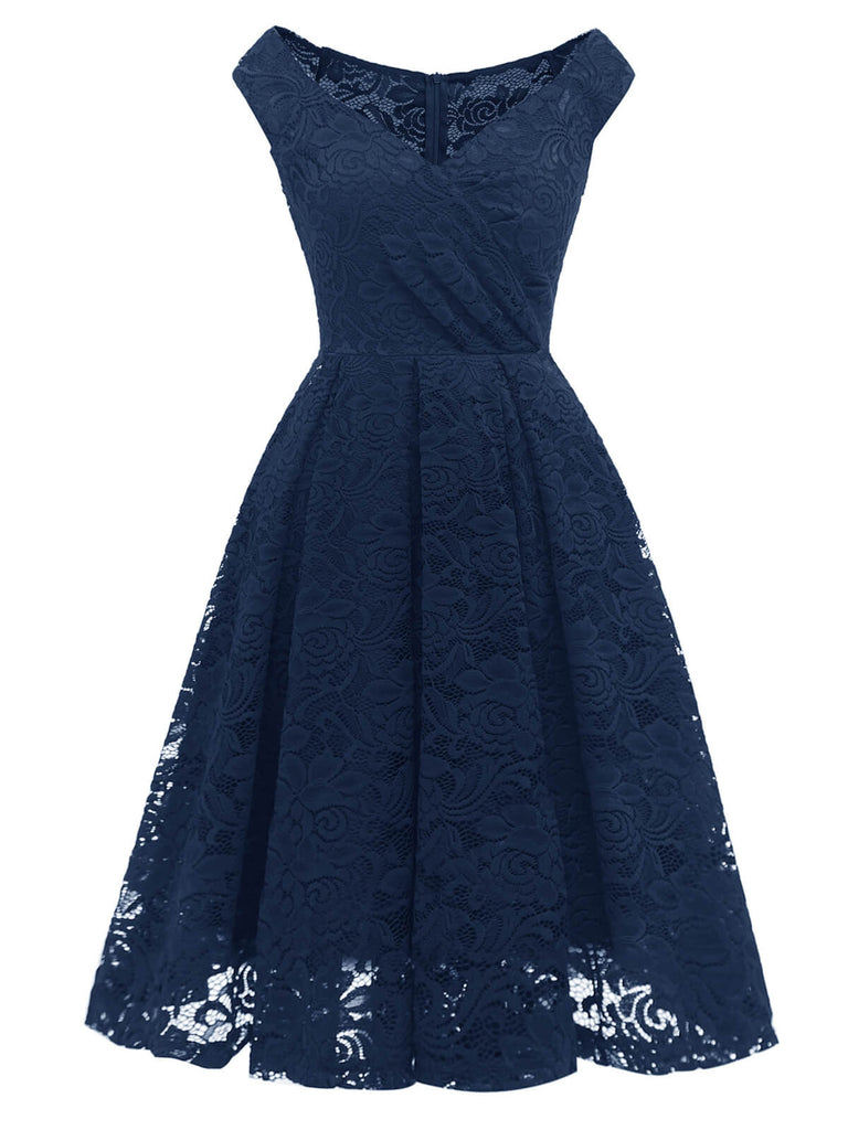 1950s V-Neck Floral Lace Dress — vintage elegance for the modern woman