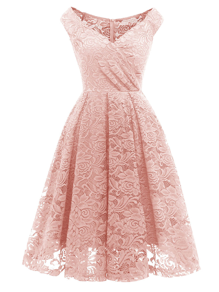 1950s V-Neck Floral Lace Dress: timeless style reimagined