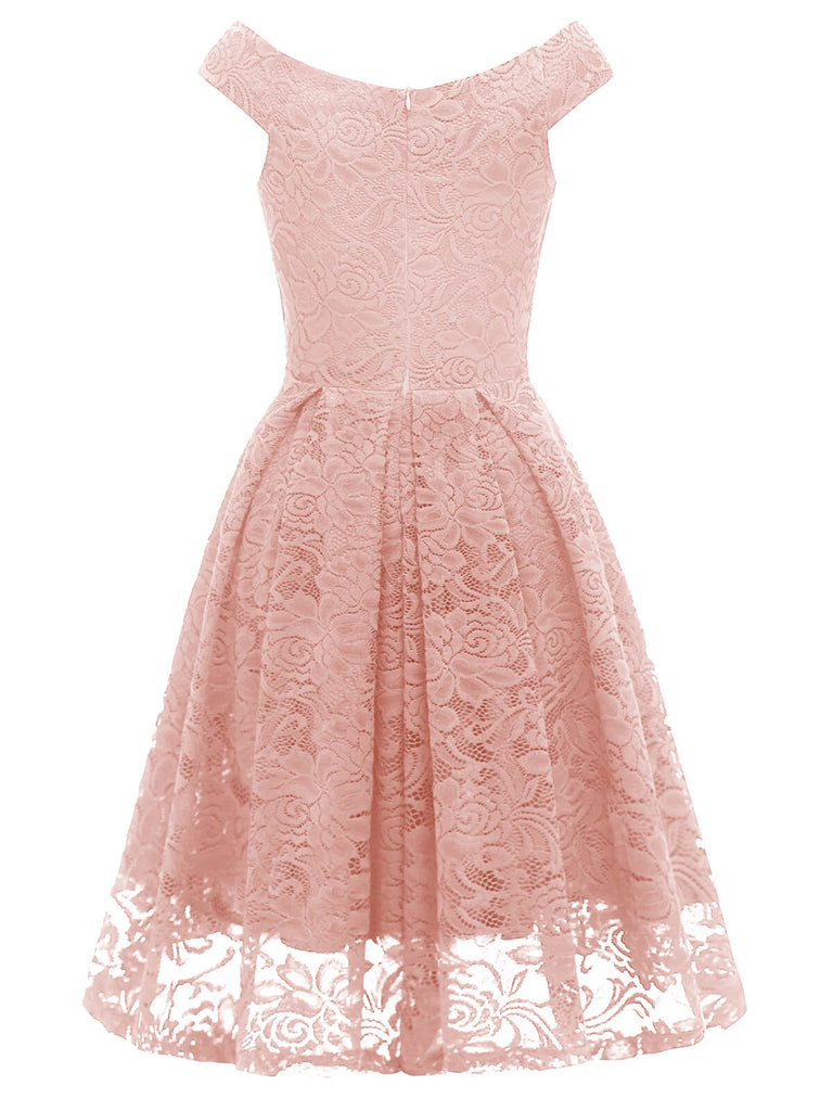 1950s V-Neck Floral Lace Dress: timeless style reimagined