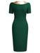 1960s Bow Patchwork Bodycon Dress, classic 1960s style elegant retro fashion - Image 2