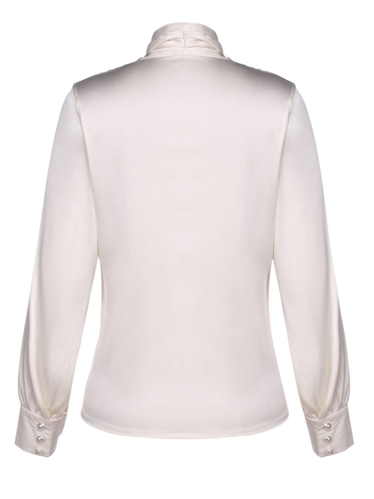 1960s Ivory Solid Blouse & Gray Retro Skirt: timeless style reimagined