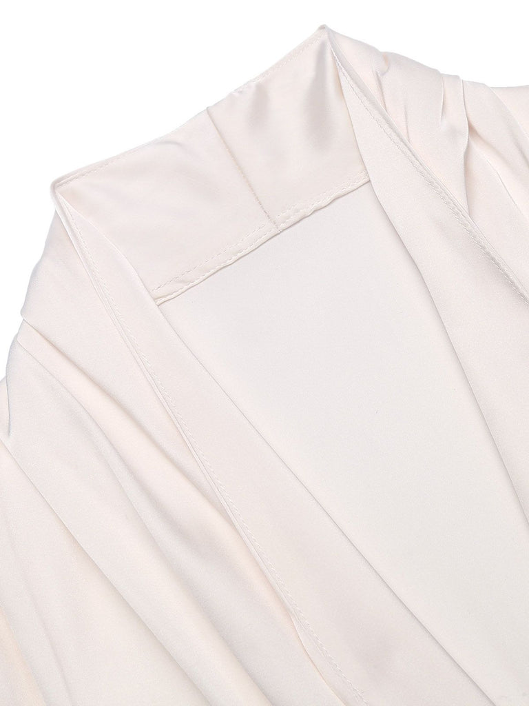 1960s Ivory Solid Blouse & Gray Retro Skirt — vintage elegance for the modern woman