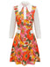 1960s Lapel Flowers Patchwork Dress — vintage elegance for the modern woman
