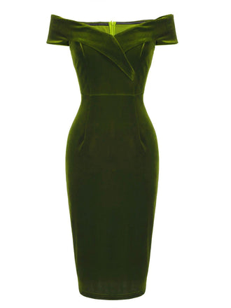 1960s Off Shoulder Velvet Bodycon Dress: timeless style reimagined