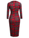 1960s Plaids Bodycon Dress, classic 1960s style elegant retro fashion - Image 3