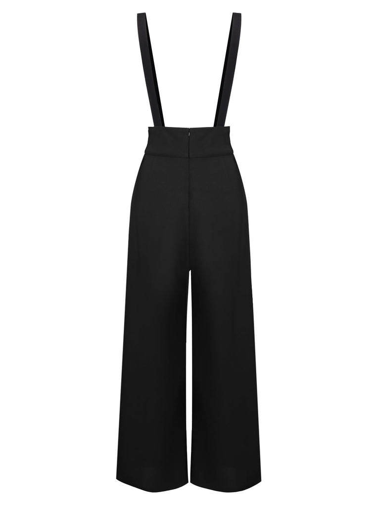 2PCS 1950s Candy Tie-Up Blouse & Black Suspender Pants: timeless style reimagined