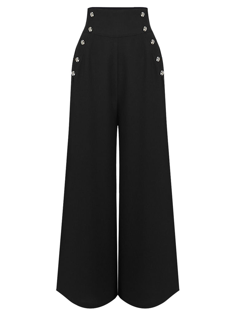 2PCS 1950s Candy Tie-Up Blouse & Black Suspender Pants — vintage elegance for the modern woman