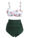 2PCS 1950s Cherry Spaghetti Strap Bikini Set - vintage fashion, retro style
