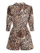 2PCS 1950s Leopard Lapel Romper & Khaki Skirt: timeless style reimagined