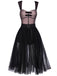 2PCS 1950s Polka Dot Bowknot Lace Strap Dress, classic vintage style elegant retro fashion - Image 2