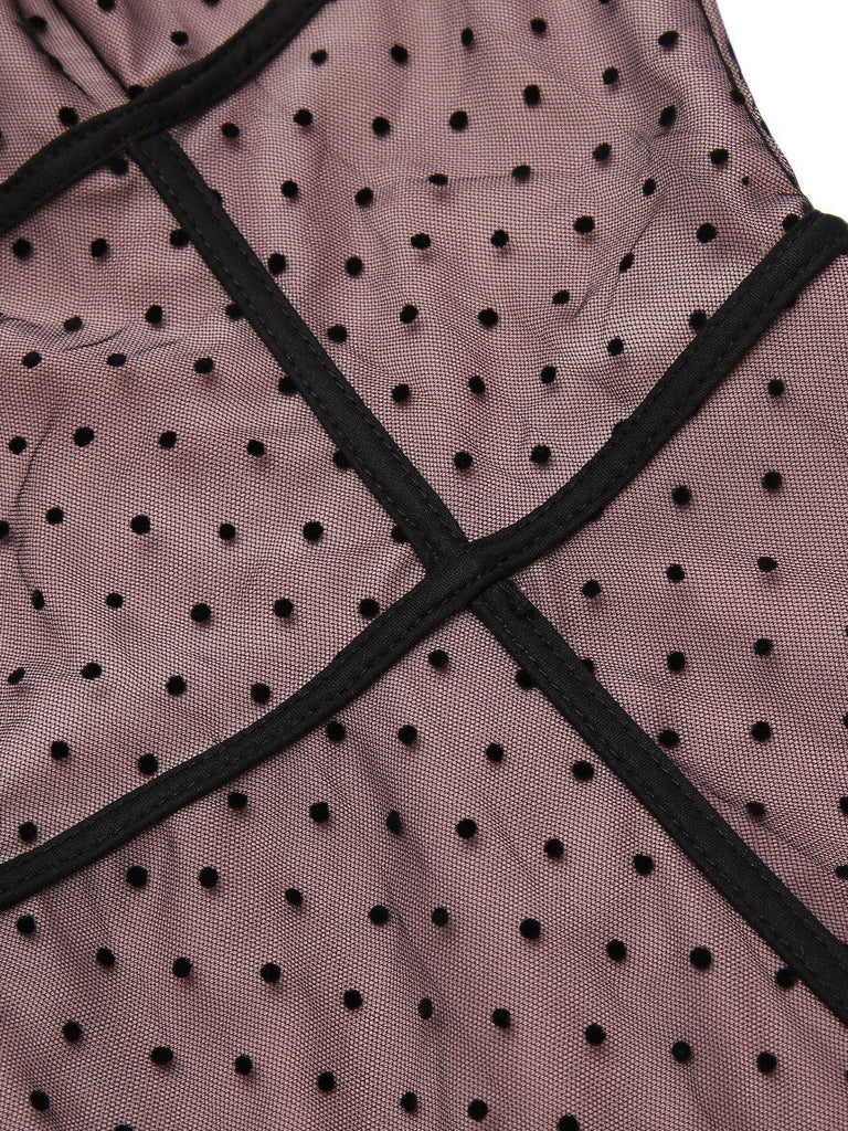2PCS 1950s Polka Dot Bowknot Lace Strap Dress, classic vintage style elegant retro fashion - Image 9