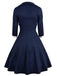 2PCS Navy 1950s Polka Dot Swing Dress, classic 1950s style elegant retro fashion - Image 4