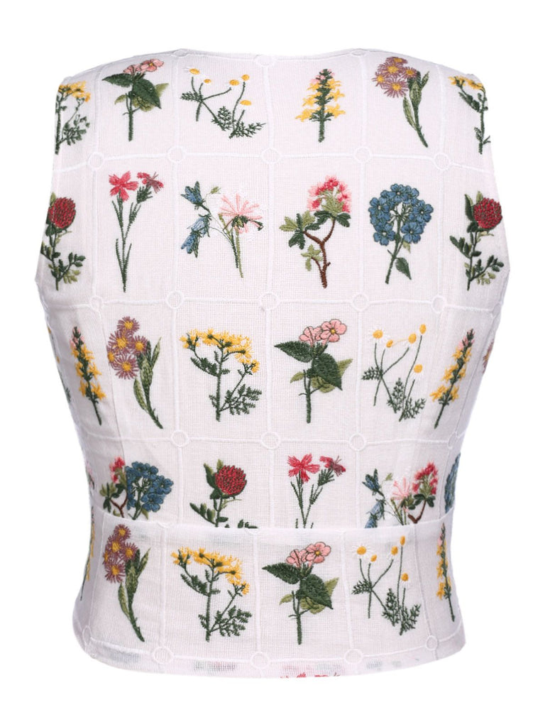 2PCS 1950s Embroidery Top Pockets | 1950s | vintage blouse, retro top
