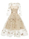 3/4 Sleeve 1950s Floral Embroidery Dress: timeless style reimagined