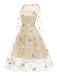 3/4 Sleeve 1950s Floral Embroidery Dress: timeless style reimagined