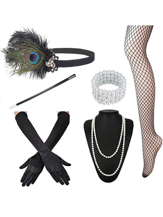 6Pcs 1920s Accessories Set, classic 1920s style elegant retro fashion - Image 1