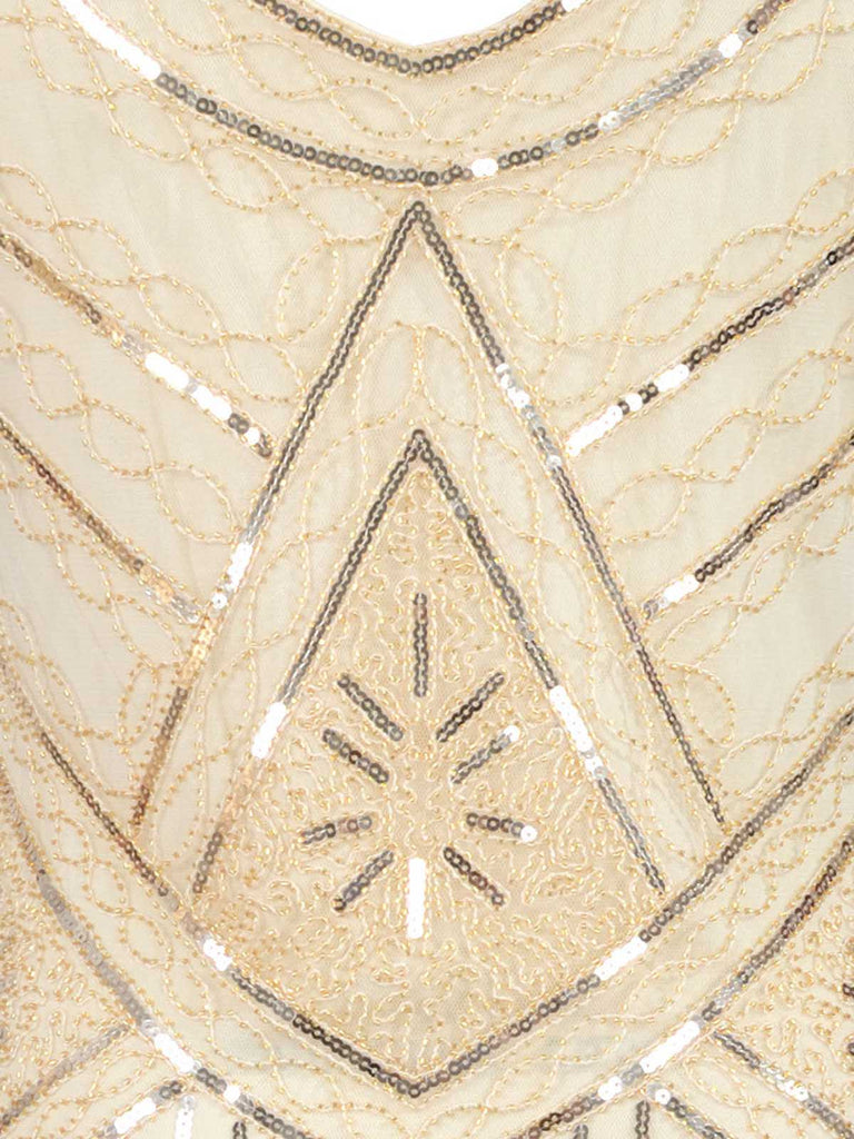 Apricot 1920s Beaded Sequin  Flapper Dress — vintage elegance for the modern woman