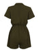 Army Green 1950s Solid Lace-up Romper: timeless style reimagined