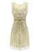 Beige 1920s Sequined Embellished Dress — vintage elegance for the modern woman