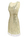 Beige 1920s Sequined Embellished Dress: timeless style reimagined
