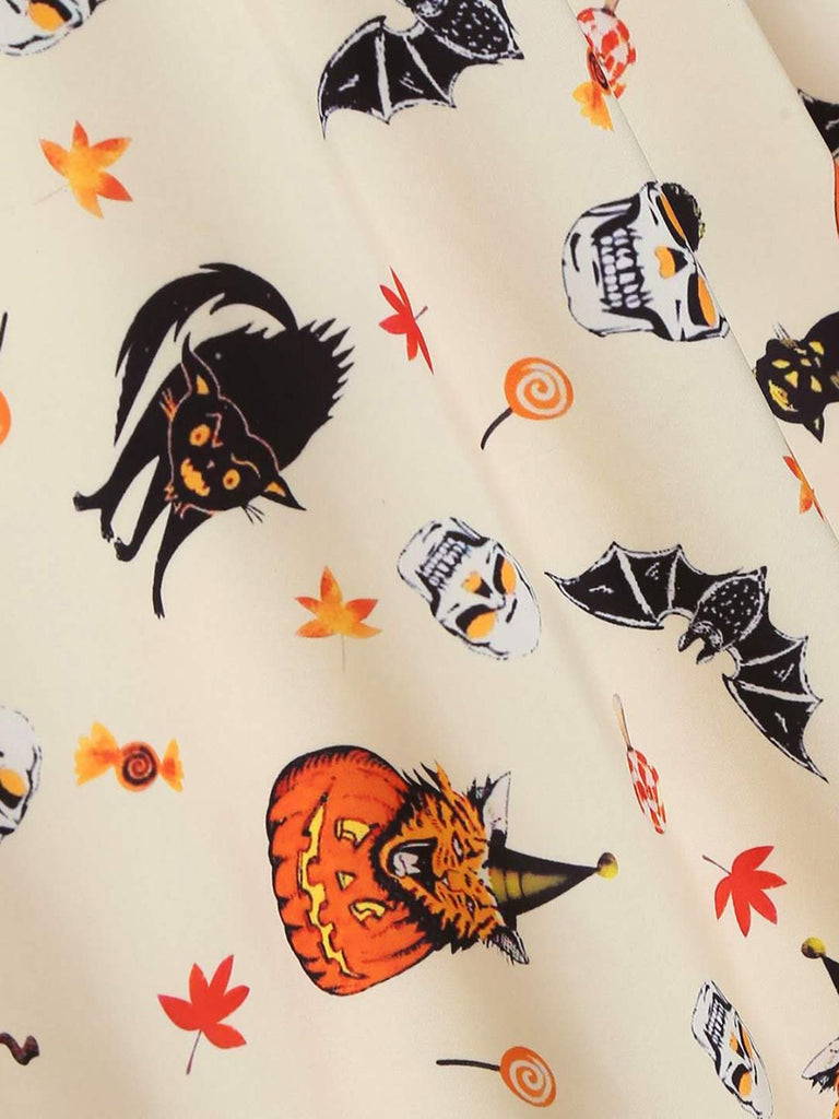 Beige 1950s Halloween Cap Costume Dress: timeless style reimagined