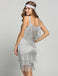 Belted Gray 1920s Fringe Gatsby Dress-US Warehouse - vintage dress, retro fashion, Gatsby party