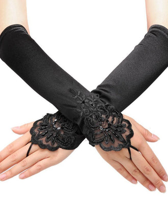 Black 1920s  Fingerless Lace Gloves: timeless style reimagined