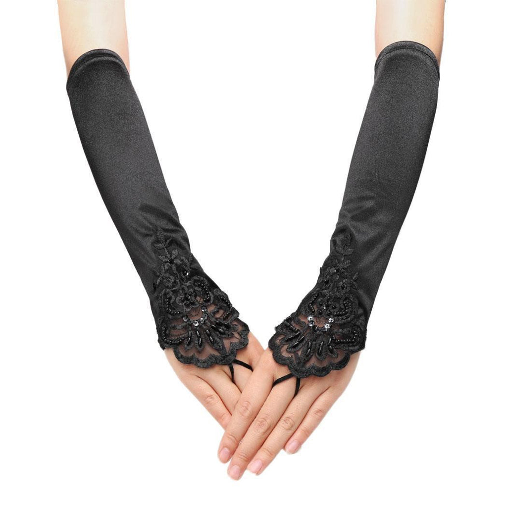 Black 1920s  Fingerless Lace Gloves: timeless style reimagined