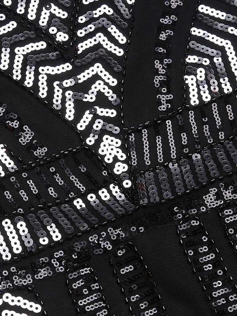 Black 1920s Geometric Sequined Dress: timeless style reimagined