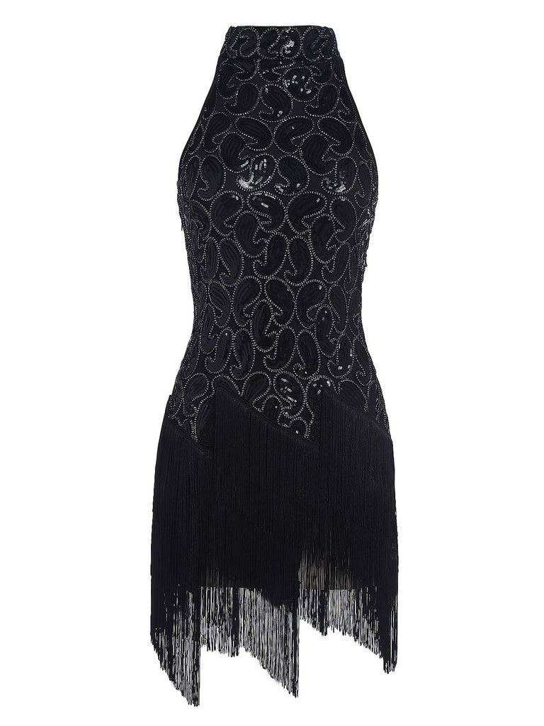 Black 1920s Sequined Glitter Dress — vintage elegance for the modern woman