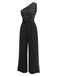 Black 1930s Polka Dots Patchwork Jumpsuit, vintage romper, retro jumpsuit - perfect for women who love vintage and retro fashion