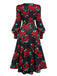 Black 1940s Rose Lantern Sleeved Lace-Up Dress: timeless style reimagined