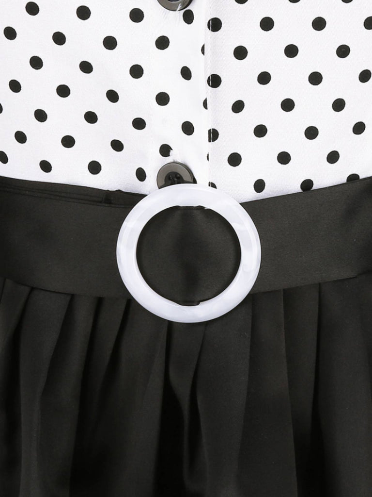 Black 1950s Dots Patchwork Dress — vintage elegance for the modern woman