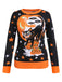 Black 1950s Funny Halloween Cat Sweater: timeless style reimagined