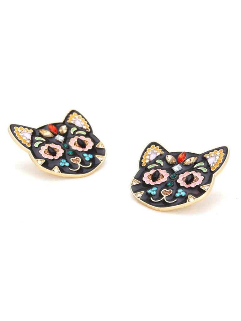 Black 1950s Halloween Cat Earring, vintage fashion, retro style - perfect for women who love vintage and retro fashion