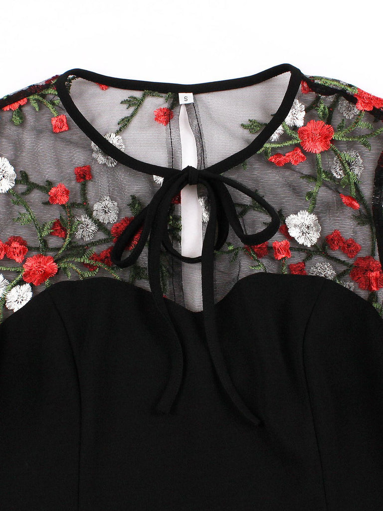 Black 1950s Halloween Lace Swing Dress: timeless style reimagined