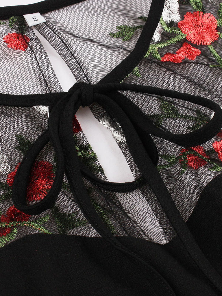Black 1950s Halloween Lace Swing Dress: timeless style reimagined