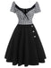 Black 1950s Plaids Button Swing Dress: timeless style reimagined