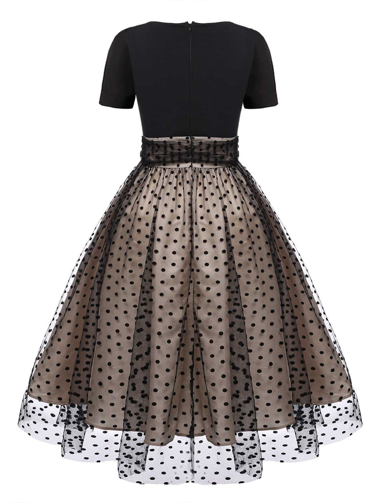 Black 1950s Polka Dot Swing Dress — vintage elegance for the modern woman