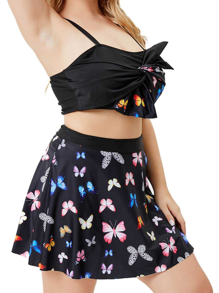 Black 1950s Vintage Butterfly Strap Swimsuit — vintage elegance for the modern woman