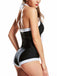 Black 1960s Halter Backless One-Piece Swimsuit — vintage elegance for the modern woman