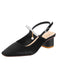 Black Velvet Satin Pearl Chunky Heel Shoes, vintage shoes, retro heels - perfect for women who love vintage and retro fashion