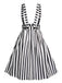 Black & White 1950s Stripes Suspender Skirt, vintage skirt, retro style - perfect for women who love vintage and retro fashion