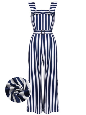 1930s Striped Ruffle Jumpsuit | 1930s | vintage romper, retro jumpsuit