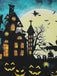 Blue 1950s Halloween Lace Patchwork Dress: timeless style reimagined
