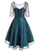 Blue 1950s Lace Hi-Lo Swing Dress: timeless style reimagined